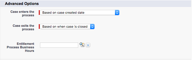 New entitlement process advanced options